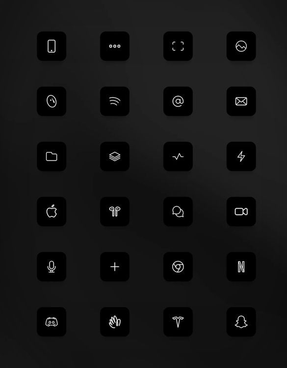 iOS 14 Monochrome Icon Set