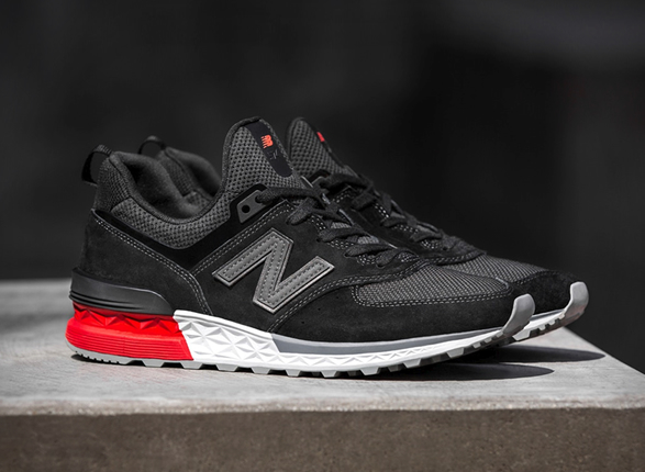 New balance 574 black sport best sale