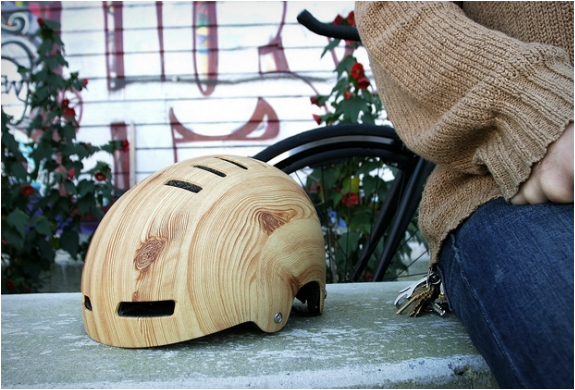 Wooden bike fashion helmet